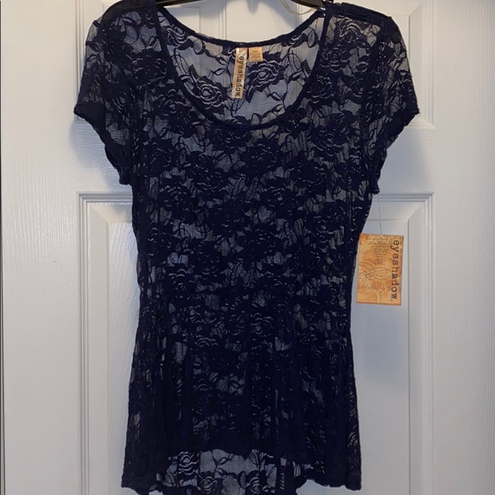 Sale 3 for $20 NWT beautiful navy lace top